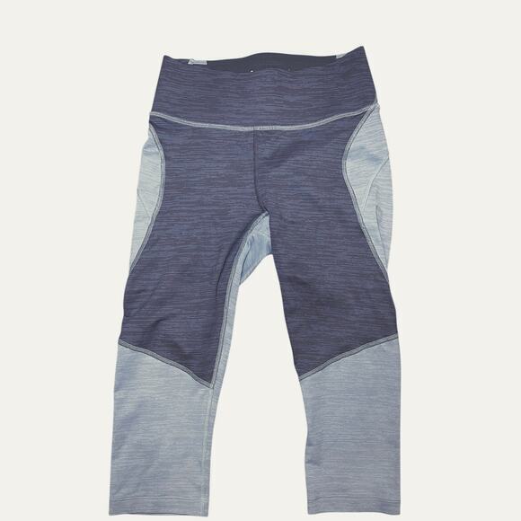 Outdoor Voices Women Small Tech Sweat Colorblock Leggings Capri Navy‎ Blue - Picture 1 of 7